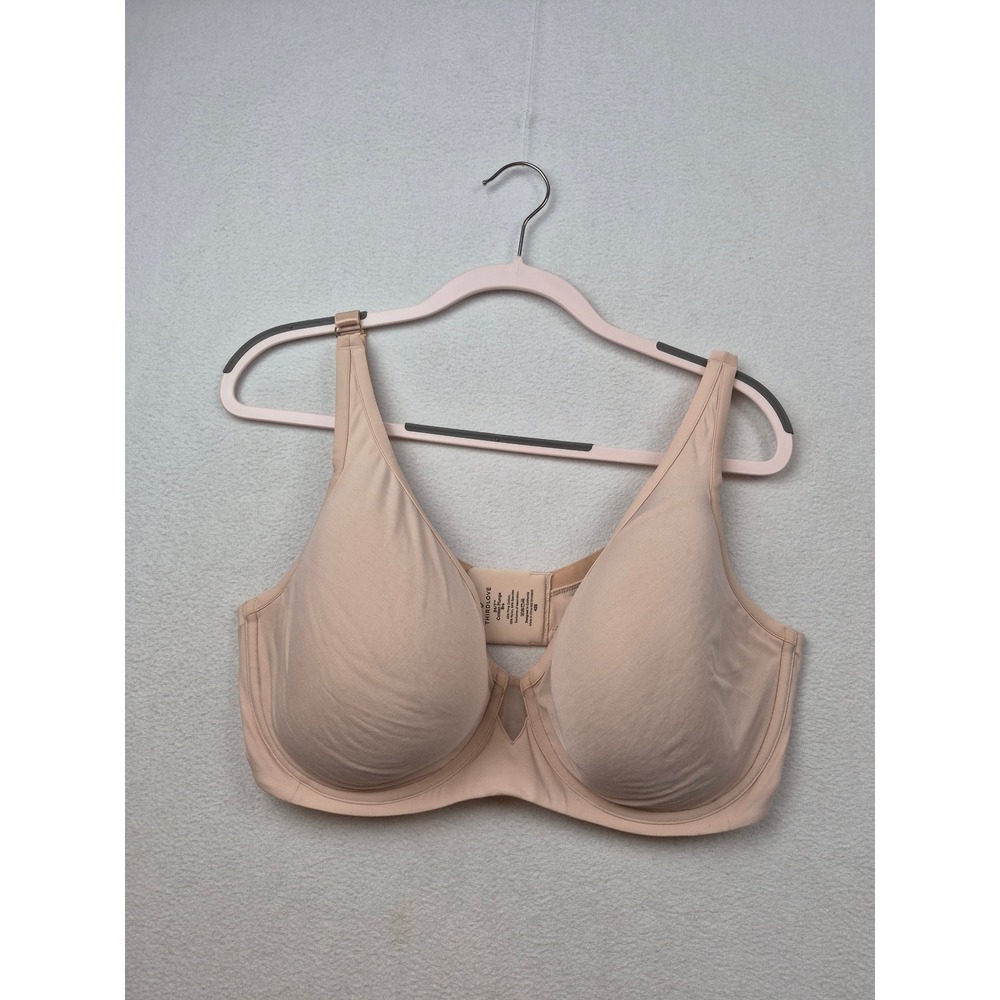ThirdLove 24/7 Pima Cotton Plunge Bra Beige Nude Pima Cotton Underwire 42E
